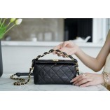 Chanel Small Hobo Bag Crumpled Lambskin Gold-Tone Metal Black