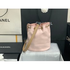 Chane 31 RUE CAMBON Canvas Bucket Bag Pink CC Logo A57536