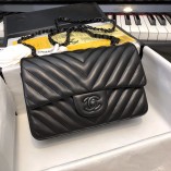 Chanel Small Flap Bag Lambskin Bag Black With Black Hardware 1116