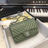 Chanel Small Flap Bag Lambskin Bag Green Hardware 1116