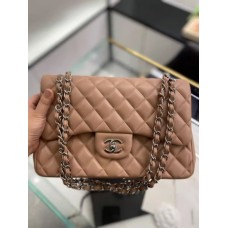 Chanel CF Classic Large Flap Bag Imported Sheepskin Milk Tea Color