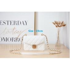 Chanel Rhinestone Closure Bag White