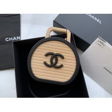 Chanel 2022 Early Spring Small Vanity Case Beech Wood Calfskin AS2928