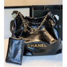 Chanel New 2021 Cable Mouth Shopping Bag Black