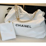 Chanel New 2021 Cable Mouth Shopping Bag White