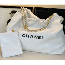 Chanel New 2021 Cable Mouth Shopping Bag White