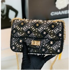 Chanel 2022 Mini 2.55 HandBag Crystal Pearls