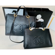 Chanel 2022 Lambskin Shopping Bag Black