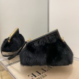 Fendi First Small Black Mink Bag