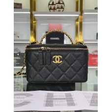 Chanel 2022 Calfskin Vanity Case AP2805 Black