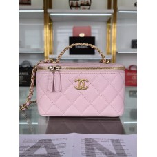 Chanel 2022 Calfskin Vanity Case AP2805 Pink