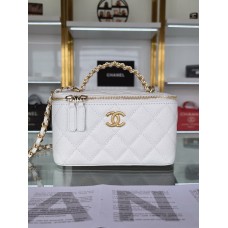 Chanel 2022 Calfskin Vanity Case AP2805 White