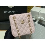 Chanel 2022 SS Leather Tote Bucket Bag AS3176 Pink