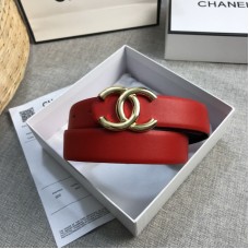 Chanel Belts 30mm Calfskin Red2