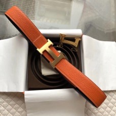 Hermes H Belt Leather Orange