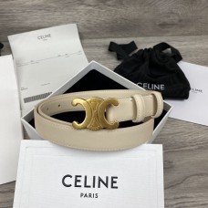 Celine ss20 Triumphal Arch Leather Belt White