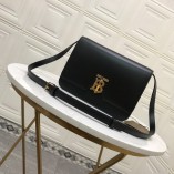 Burberry TB Small/Medium Leather Crossbody Bag in Black