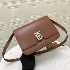 Burberry TB Small/Medium Leather Crossbody Bag in Brown