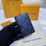 Louis Vuitton Pocket Organizer Monogram Shadow In Blue M80421