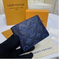 Louis Vuitton Multiple Wallet Monogram Shadow In Blue M80422