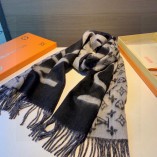 Louis Vuitton Two-Color Cashmere Shawl Black