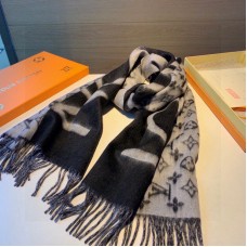 Louis Vuitton Two-Color Cashmere Shawl Black