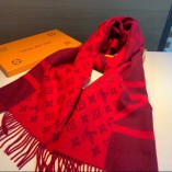 Louis Vuitton Two-Color Cashmere Shawl Red