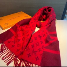 Louis Vuitton Two-Color Cashmere Shawl Red