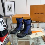 Louis Vuitton New in 2021 Metropolis Flat Ranger Boots Blue 1A952J