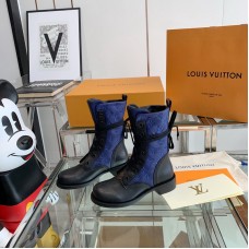 Louis Vuitton New in 2021 Metropolis Flat Ranger Boots Blue 1A952J