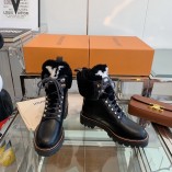 Louis Vuitton New in 2021 Calf Leather And Wool Short Boots Black