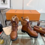 Louis Vuitton New in 2021 Calf Leather And Wool Short Boots Brown