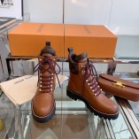 Louis Vuitton New in 2021 Monogram Calf Leather Bandage Boots Brown