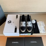 Chanel Spring And Summer New Double C Logo Fisherman Shoes Black And White