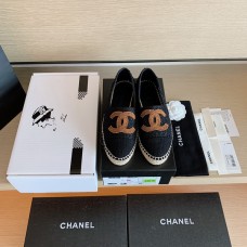 Chanel Spring And Summer New Double C Logo Fisherman Shoes Black And Brown