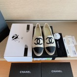 Chanel Spring And Summer New Double C Logo Fisherman Shoes Apricot And Black