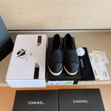 Chanel Spring And Summer New Double C Logo Fisherman Shoes Black