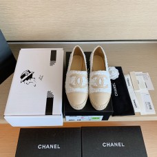 Chanel Spring And Summer New Double C Logo Fisherman Shoes Apricot