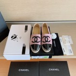 Chanel Spring And Summer New Double C Logo Fisherman Shoes Pink