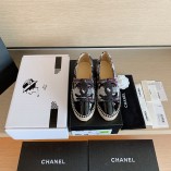 Chanel Spring And Summer New Double C Logo Fisherman Shoes Flower Black