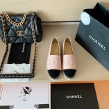 Chanel Spring And Summer New Double C Logo Fisherman Leather Shoes Pink