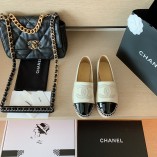 Chanel Spring And Summer New Double C Logo Fisherman Leather Shoes Apricot