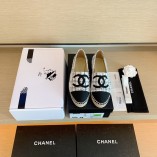 Chanel Spring And Summer New Double C Logo Fisherman Shoes White And Black