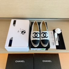 Chanel Spring And Summer New Double C Logo Fisherman Shoes Gray And Black