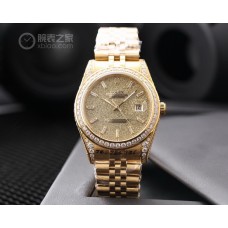 Rolex Full Diamond Luxury 18k Nano Electroplating Process Gold 41mm