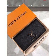 Louis Vuitton Leather Long Wallet M61248 Black