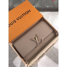 Louis Vuitton Leather Long Wallet M61249 Grey