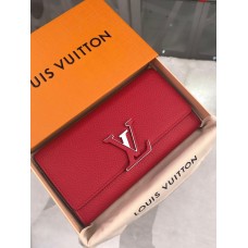 Louis Vuitton Leather Long Wallet M61471 Red