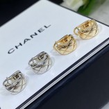 Chanel CNC Carved Diamond Glossy Earrings