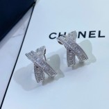 Chanel RUBAN Series Cross Ladder Diamond Earrings